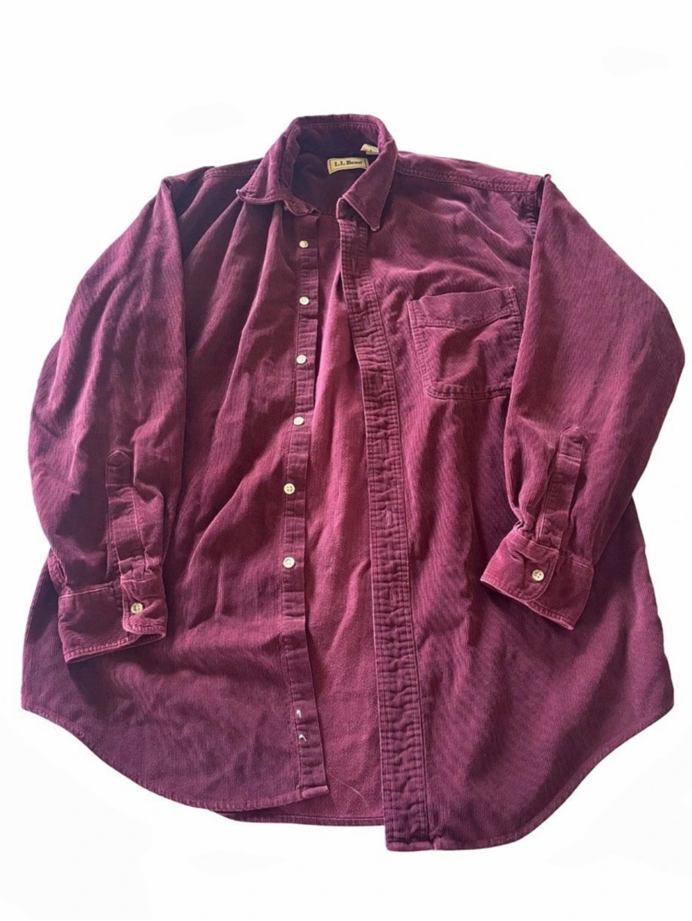 L.L.Bean Corduroy Button Down Shirt Size Medium